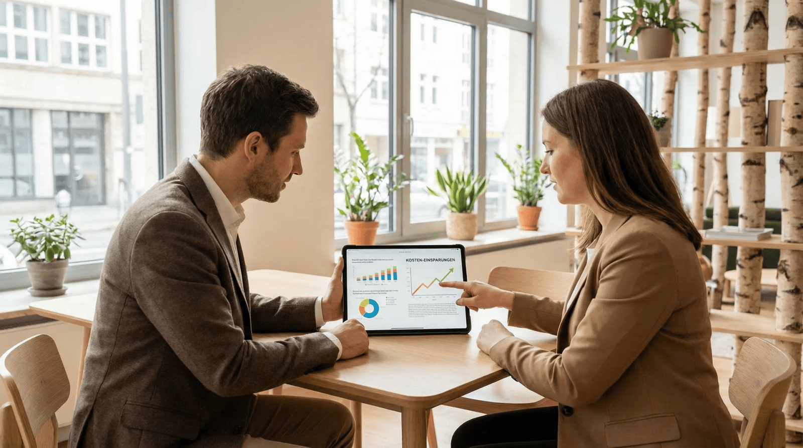 Symbolbild: Energiekostenberatung am Tablet